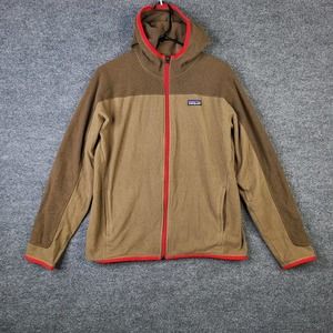 Patagonia Araveto Jacket Men's M Brown Two Tone Fleece Full Zip Hooded